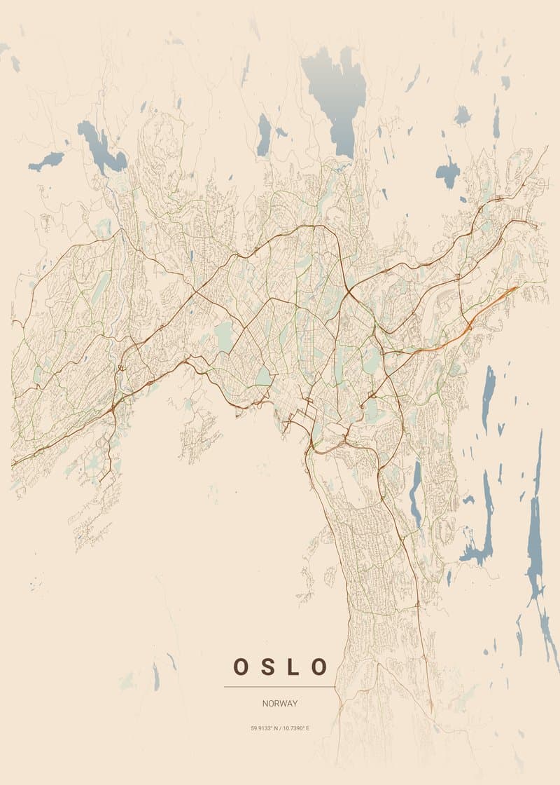 Oslo city map print
