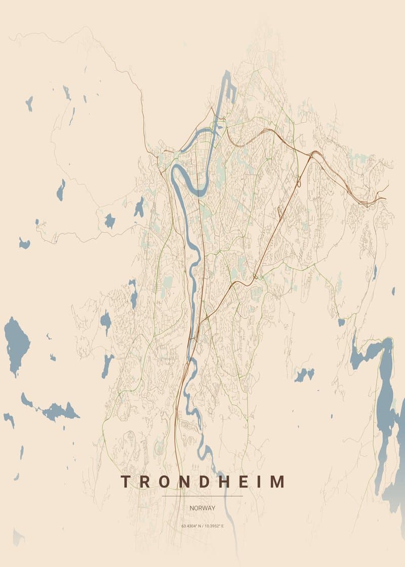 Trondheim city map
